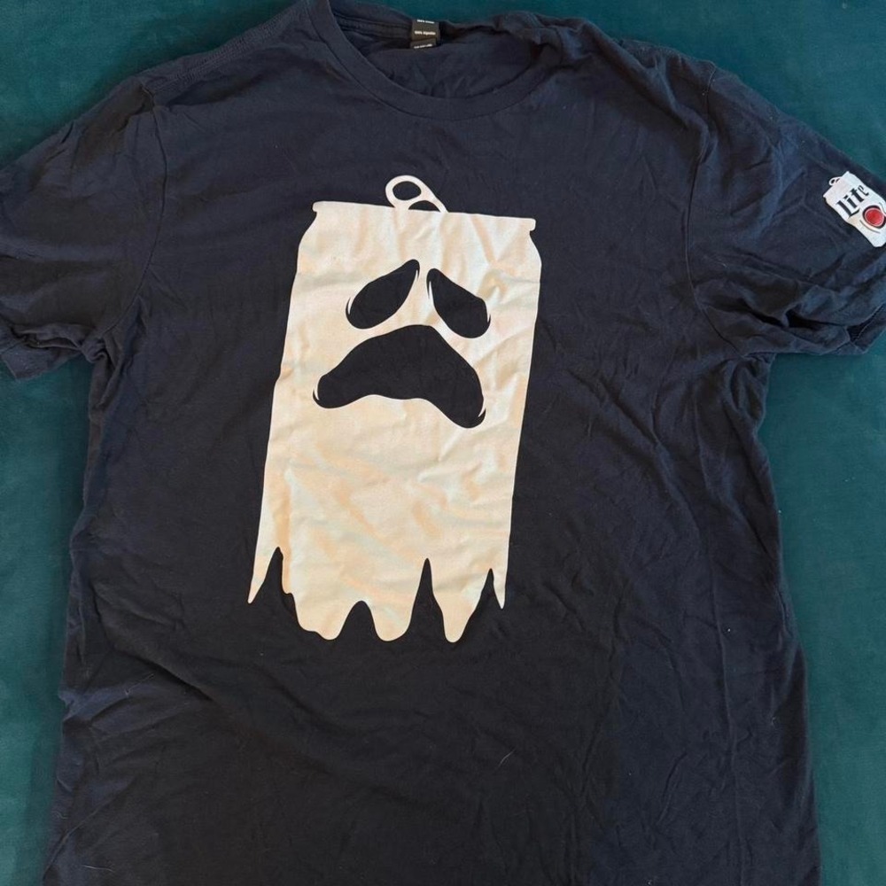 Miller Lite "Sad Can Ghost" Graphic‎ Tee Size L
